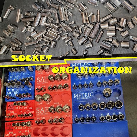 3d Printed Socket Organizer, Socket Organizer Diy, Socket Trays, Socket Organizer, Coded Message, Thomas Jefferson, Nuts And Bolts, Model Paint, Tool Holder