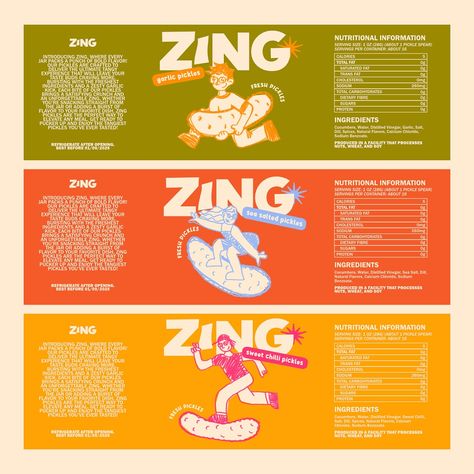 More for Zing 🥒 THE BRIEF Zing is a pickle brand that offers flavorful pickles, perfect for adding a tangy punch to your meals or enjoying as a snack. Zing is the ideal choice for food lovers who crave a little extra zest in their lives. Brief by @designerbriefs #dbzing #designerbriefs #brand #branding #brandbrief #branddesign #branddesignstudio #branddesigner #branddevelopment #brandingboard #brandingdesign #brandinginspiration #brandingagency #brandingidentity #brandingstrategy #brandi... Pickle Branding, Pickle Packaging, Pickle Brands, Pickled Garlic, Brand Development, Trans Fat, Branding Inspiration, Brand Strategy, Serving Size