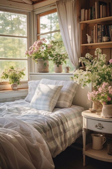 Cottage House Bedroom, Cosy Cottage Bedroom, Cozy Cottage House, Groovy Decor, Future Farmhouse, Cosy Cottage, Turtle Dove, Peaceful Place, House Bedroom