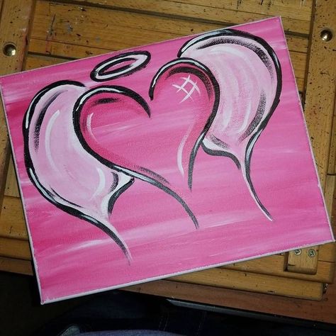 Aesthetic Heart Painting, Simple Art Painting Ideas Canvases, Cool Things To Paint On Canvas, Canvas Drawings Aesthetic, Sacral Energy, Painting Ideas On Canvas Love, Forever Symbol, Mini Canvases, Pink Canvas Art