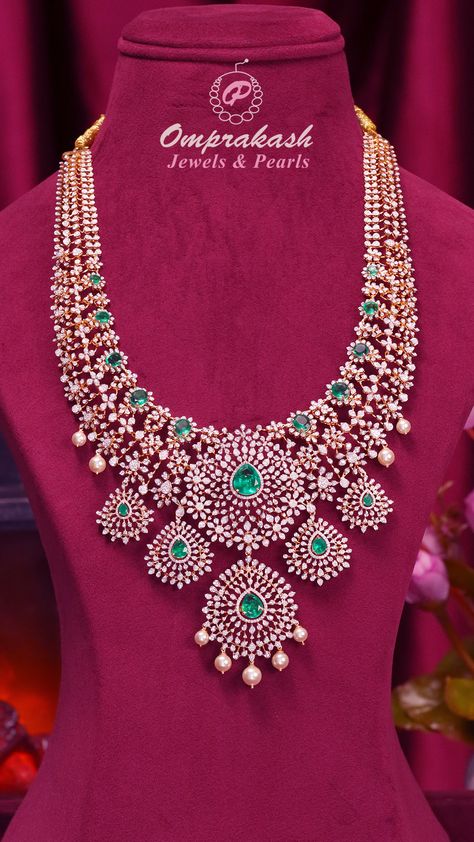 Transform your look effortlessly with this stunning 5-in-1 Diamond Haaram, offering versatility and elegance in every dazzling detail. Perfect for making a statement that’s as unique as you are.  #diamond #vaddanam #emerald #necklace #diamondjewellery #gemstones #southindianjewellery #southjewellers #bridaljewellery #bridaljewelry #ethnicjewellery #heritagejewellery #916kdmjewellery #bridesofinstagram #bridesofhyderabad #bridesofindia #bridesoftelugu #kundannecklace #bridaljewellery #southbrides 5 In 1 Vaddanam Designs, Diamond Aaram, Diamond Haaram, Diamond Necklace Set Indian, Diamond Vaddanam, Diamond Haram, Diamond Earrings Indian, Gold Jewelry Prom, Diamond Necklace Indian