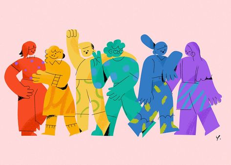 Pride Digital Art, Nonbinary Illustration, Cute Pride Art, Pride Design Graphic, Pride Illustration Art, Pride Art Ideas, Pride Month Illustration, Pride Mural, Lgbtq Illustration