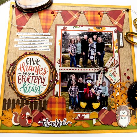 Scrapbook Pages Ideas, Thanksgiving Scrapbook Layouts, Thanksgiving Scrapbook, Fall Scrapbook Layouts, Pages Ideas, Nuvo Crystal Drops, Halloween Layout, Scrapbook Template, Halloween Scrapbook