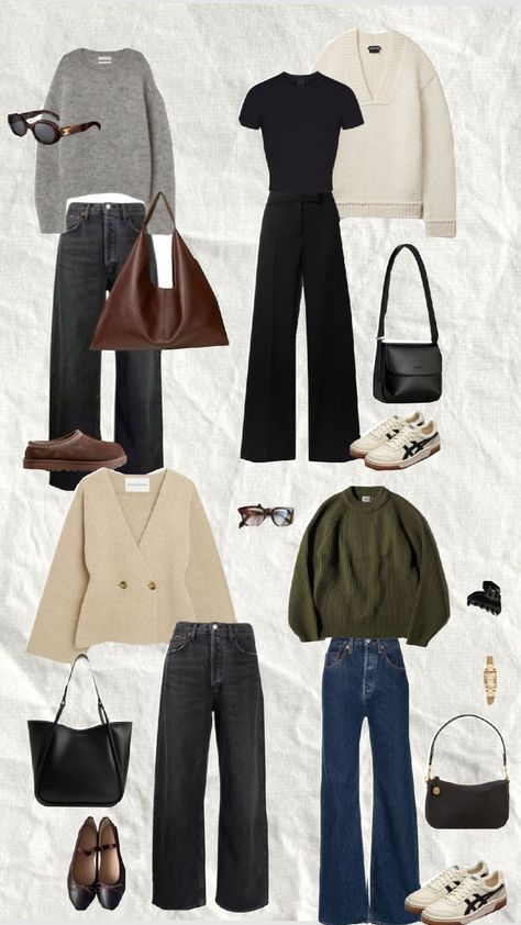 capsule wardrobe inspo December Capsule Wardrobe, Winter Fashion Capsule, How To Have A Capsule Wardrobe, Autumn Winter Capsule Wardrobe 2024, Fall Outfits Inspo Aesthetic, Thrifted Capsule Wardrobe, Gen Z Capsule Wardrobe, Winter Staples Capsule Wardrobe, Capsule Fall Wardrobe 2024