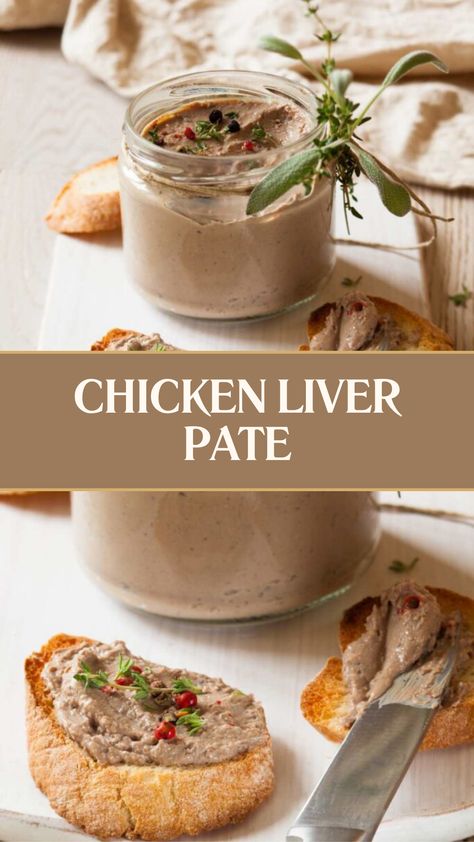 Chicken Liver Pate Turkey Liver Pate, Chicken Liver Pate Recipe Easy, How To Make Chicken Liver Pate, Chicken Liver Pate With Brandy, Chicken Liver Terrine, Chicken Liver Pate Recipe, Liver Pate Recipe, Chicken Liver Recipes, Liver Pate