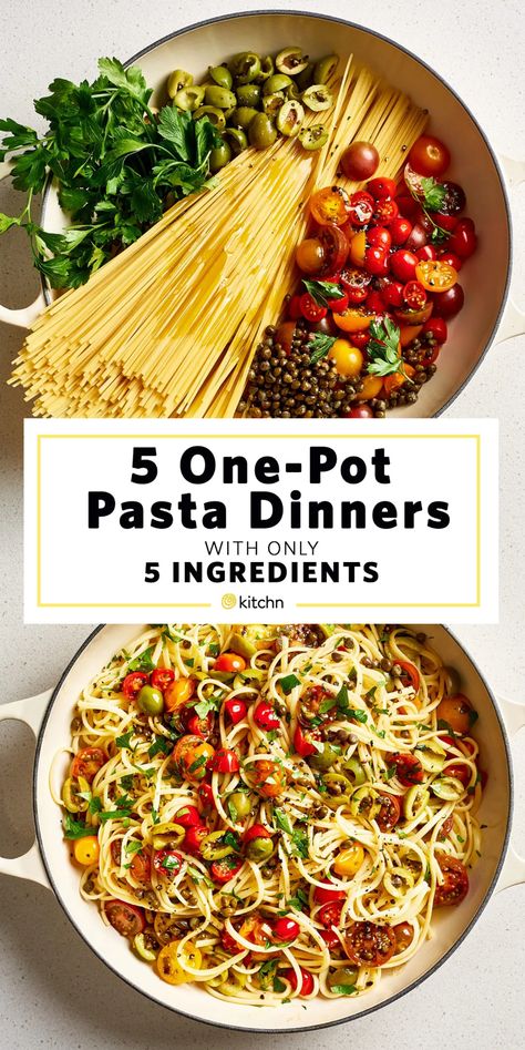 5 One-Pot Pasta Recipes - Easy Pot Pasta Meal Ideas | Kitchn Healthy Stew, Types Of Pasta, Healthy One Pot Meals, Resep Pasta, One Pot Pasta Recipes, Pasta Dinners, One Pot Pasta, Easy Pasta Recipes, Simple Recipes