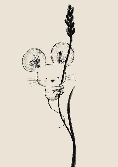 Art And Illustration, Maus Illustration, Organizator Grafic, Mouse Illustration, Mouse Drawing, Výtvarné Reference, Desen Anime, Pencil Art Drawings, Animal Sketches