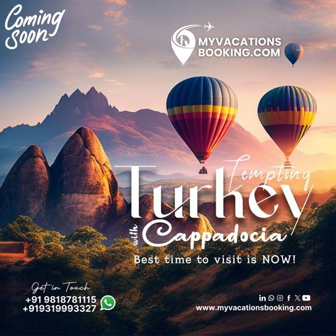 Tempting Turkey tour! 🇹🇷 Stunning views, delicious food, and unforgettable experiences. Can't wait to share more! Coming Soon 🌍✨ . . . #Travel #TurkeyTour #Adventure #Explore #Wanderlust #Culture #Foodie #TravelGoals #Nature #Vacation #Discover #History #TravelPhotography #BeautifulDestinations #TravelDiaries #BucketList #TravelAddict #Globetrotter #InstaTravel #SeeTheWorld #travelinspiration Travel Creative Ads, Turkey Poster, Travel Advertising Design, Study Abroad Travel, Tourism Design, Dj Event, Logo Travel, Travel Creative, Turkey Tour