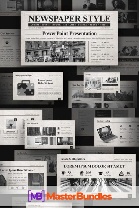 Check this stunning newspaper template powerpoint un retro style! This bundle includes powerpoint, keynote and google slides variants and is a cool example of newspaper templates powerpoint for sure! Newspaper Ppt Template, Google Slides Templates Aesthetic, Retro Powerpoint Template, Newspaper Powerpoint, Google Slides Ideas, Slides Template Design, Design Presentation Layout, School Powerpoint Templates, Ppt Ideas