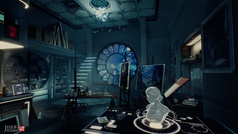 Sci Fi Apartment, Cyberpunk Bedroom, Cyberpunk Apartment, Project Icarus, Story Concepts, Rat Dog, Sci Fi Environment, Phase 4, Futuristic Interior