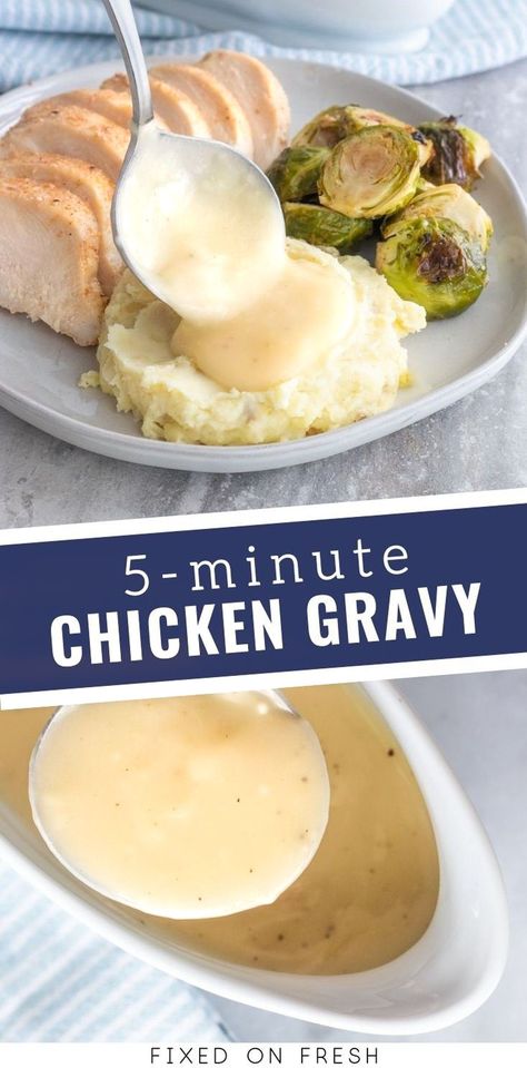 How To Make Chicken Gravy From Broth, Homemade Gravy For Chicken, Chicken Dripping Gravy, Easy Chicken Gravy From Broth, Gravy With Chicken Stock, Chicken Gravy Better Than Boullion, Chicken Gravy From Bullion, Quick Easy Gravy, Low Sodium Chicken Gravy