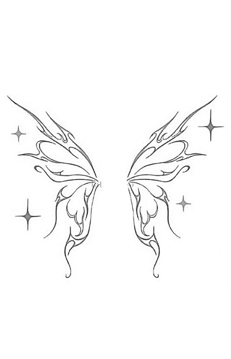 Fairy Wings Tatoos, Star Wings Tattoo, Fairy Wings Tattoo, Fairy Wing Tattoos, Butterfly Wing Tattoo, Wing Tattoos On Back, Wing Tattoo Designs, Small Pretty Tattoos, Cute Little Tattoos