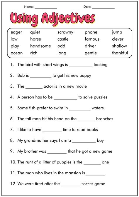 4th Grade Language Arts Worksheets Printable Fourth Grade Reading Worksheets, 3rd Grade Adjective Worksheet, Language Arts 2nd Grade Worksheets, Year 4 Worksheets Free Printable, 3 Rd Grade Homeschool, Fourth Grade English Worksheets, 3rd Grade Language Arts Worksheets Free Printable, Worksheets For Grade 3 Maths, Grade 3 Language Worksheets