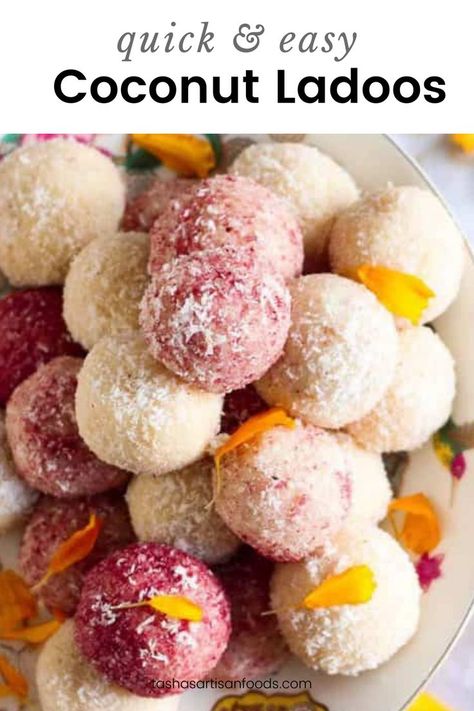 Sweet Recipes Easy Indian Sweets Recipes, Easy Mithai Recipe, Easy Diwali Sweets Recipe, Easy Ladoo Recipe, Diwali Desserts, Mithai Recipe, Laddoo Recipe, Coconut Ladoo Recipe, Desi Desserts