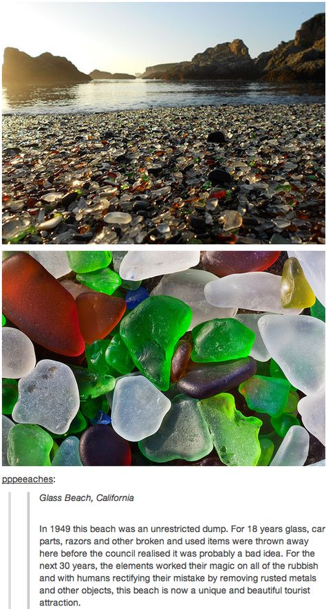 Glass beach in Fort Bragg, California.... I have a few glass pebbles from there... BEAUTIFUL PLACE! Glass Pebble Beach, Trinidad California, Fort Bragg California, Chan Chan, Glass Pebbles, What A Beautiful World, Glass Beach, Fort Bragg, Sea Glass Art