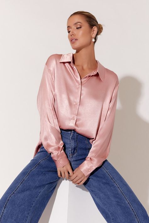 Brooklyn Satin Shirt (Pink) - 8 Autumn Capsule Wardrobe, Summer Capsule, Summer Capsule Wardrobe, Satin Shirt, European Summer, Style Mistakes, Capsule Wardrobe, Pretty In Pink, Brooklyn