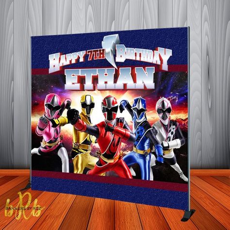 Power Rangers Ninja Steel Birthday Party Backdrop - Personalized Birthday Banners and Backdrops - Pe Power Rangers Ninja Steel, Power Ranger Party, Power Rangers Ninja, Power Ranger Birthday, Banner Printing, Vinyl Banners, Banner Backdrop, Custom Banners, Superhero Party