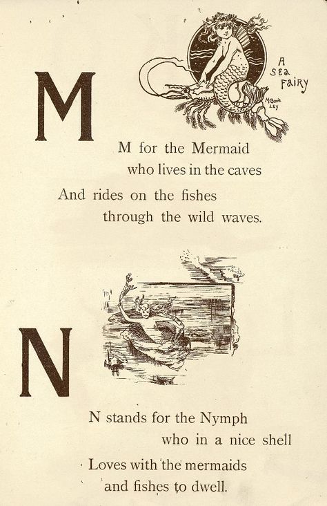 fuckyeahpaganism: “ Fairyland ABC - Father Tuck’s “Alphabet” Series, 1902 ” Mizore Shirayuki, Mermaid Paintings, Tattoo Mermaid, Art Vampire, Dengeki Daisy, Fantasy Mermaids, S Alphabet, Papercraft Printable, Real Mermaids