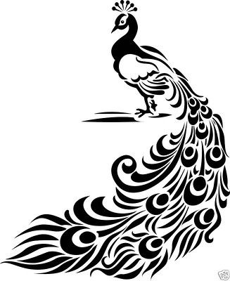 Peacock Clipart, Feather Stencil, Peacock Vector, Bird Silhouette Art, Peacock Drawing, Arte Yoga, Peacock Wall Art, White Peacock, Peacock Art