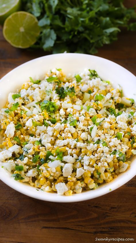 Cilantro Lime Cream Sauce, Cilantro Lime Cream, Cilantro Corn, Roasted Corn Salad, Mexican Chopped Salad, Refreshing Salads, Cream Cheese Corn, Cilantro Salad, Street Corn Salad