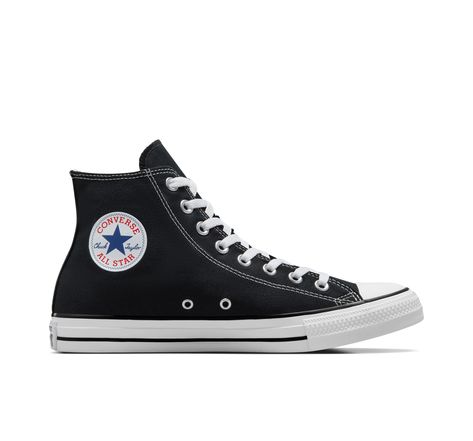 The most iconic, ever. The Chuck Taylor All Star has morphed since its creation in 1917. Still, despite the everchanging landscape of fashion and decades’ worth of trends, the everyday icon lives on. A simple design, a timeless silhouette, an unmistakable ankle patch— something familiar for every iteration of you, no matter where your style might lead you next. Converse Chuck Taylor All Star Canvas High Top Shoe In Black, Size 12 (M) / 14 (W) Black High Top Shoes, Custom Chuck Taylors, Body Noir, Black High Top Converse, High Top Shoe, Dr Shoes, Converse Shop, All Stars Converse, Black Converse