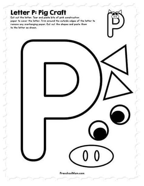 Letter P Preschool, Letter X Crafts, Letter I Crafts, Letter S Crafts, Letter L Crafts, Letter P Crafts, Letter P Worksheets, Preschool Letter Crafts, Alphabet Crafts Preschool