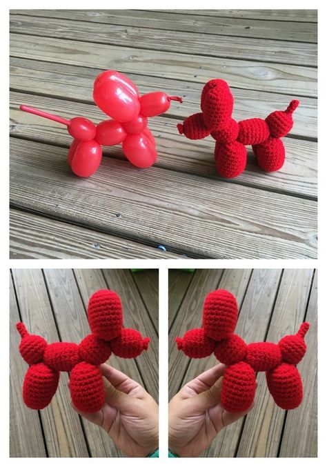 Crochet This Fun Balloon Dog - a Must-Make for Jeff Koons Fans! Get the pattern, designed by Lizz Jelsma #crochet #handmade #balloonart #jeffkoons Crochet Balloon Dog, Crochet Balloon, Jeff Koons, Kawaii Crochet, Crochet Amigurumi Free, Balloon Dog, Balloon Animals, Crochet Dog, Crochet Handmade