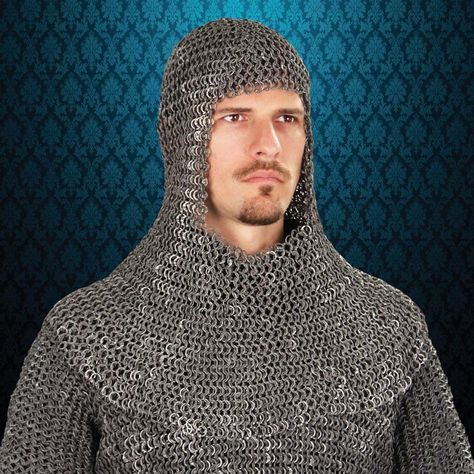 Make Chainmail, Chainmail Coif, Albion Swords, Mail Armor, Chainmail Shirt, Chainmail Armor, Medieval Armor, Medieval Knight, Chain Mail