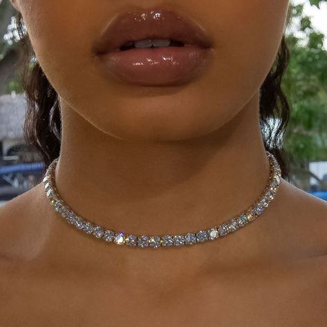 Diamond Tennis Necklace, Diamond Choker, Prom Jewelry, Dope Jewelry, Unisex Necklace, Tennis Necklace, Diamond Chain, Girly Jewelry, Cute Jewelry