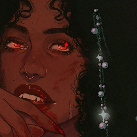 free 🩸 . . . #artistsoninstagram #artist #vampireart #ocart #vampire Salvatore Moreau Human, Vampire Female Aesthetic, Scary Vampire Art, Black Vampire Woman, Poc Vampires, Black Women Vampire, Vampire Black Woman, Vampire Art Female Gothic, Vampire Aesthetic Art