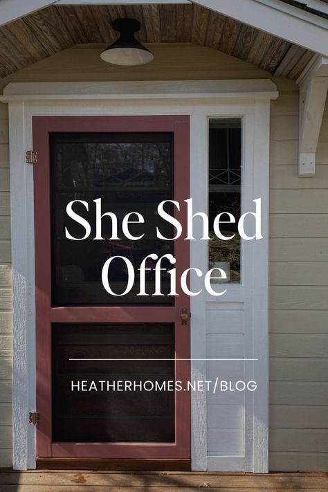 Recently I made 10 updates to my She Shed Office to make it cozier on the inside and more durable with a new awning on the exterior. Home Office Sheds Backyard Studio Interior, 10x16 She Shed Interior Ideas, She Shed Interior Ideas Shabby Chic, She Shed Lighting, Home Office In Shed, Work From Home Shed, Inside A She Shed, Office Shed Interior, She Shed Exterior Ideas