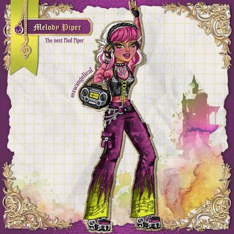 Ever After High: Melody Piper & Jillian Beanstalk This is a fanmade reboot of Ever After High show/ doll line. Check my profile for more… | Instagram Ever After High Melody Piper, Jillian Beanstalk, Melody Piper, High Drawings, Auradon Prep, Disney Princess Fan Art, Fairycore Fairy, Monster High Characters, Grunge Girl