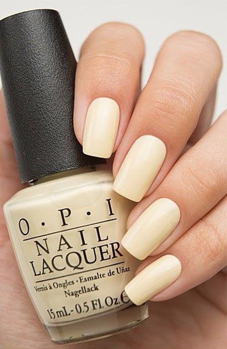 20 Stylish Nail Trends To Try in 2020 - The Trend Spotter Opi Soft Shades, Yellow Nail Art, Lime Green Dress, Spring Nail Colors, Cream Nails, Opi Nail Polish, Pastel Nails, Yellow Nails, Opi Nails