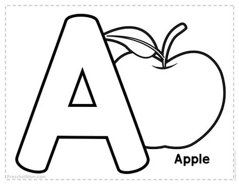 Alphabet Coloring Pages - Preschool Mom Letter A Printable, Letter A Coloring Pages, Snowman Coloring Pages, Preschool Mom, Kindergarten Coloring Pages, Coloring Worksheets, Abc Coloring Pages, Preschool Coloring Pages, Abc Coloring