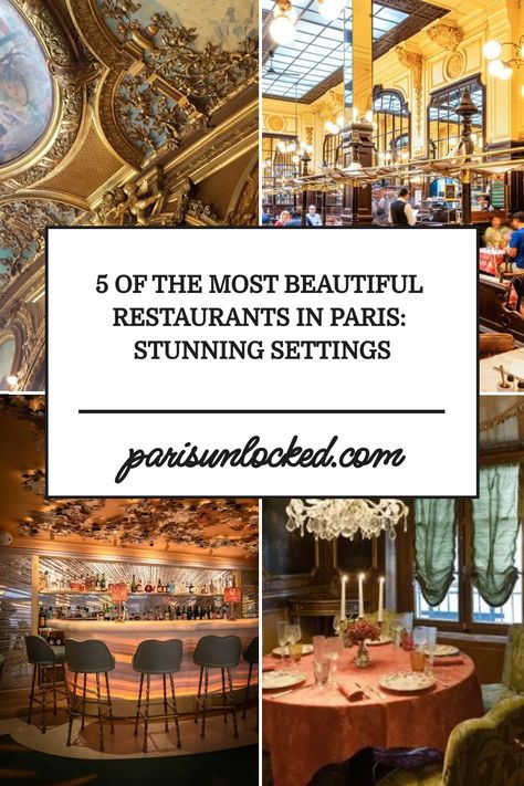 These are some of the most beautiful restaurants in Paris-- places that will transport you to other times and/or mindsets. Best Restaurant In Paris, Paris Restaurant Aesthetic, Parisian Dining, Most Beautiful Restaurants, Paris Places, Beautiful Restaurants, Best Restaurants In Paris, Dinner In Paris, Parisian Bistro