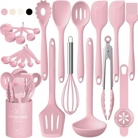 Pink Kitchen Utensils, Silicone Kitchenware, Silicone Cooking Utensils, Kitchen Spatula, Silicone Kitchen Utensils, Essential Kitchen Tools, Silicon Utensils, Utensils Set, Cooking Utensil