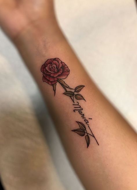 Delicate Rose Tattoo, Rose Tattoo With Name, Rose Tattoos For Men, Rose Tattoos For Women, Inspiration Tattoos, Rose Tattoo Design, Small Tattoos For Guys, Arm Tattoos For Women, Wedding Tattoos