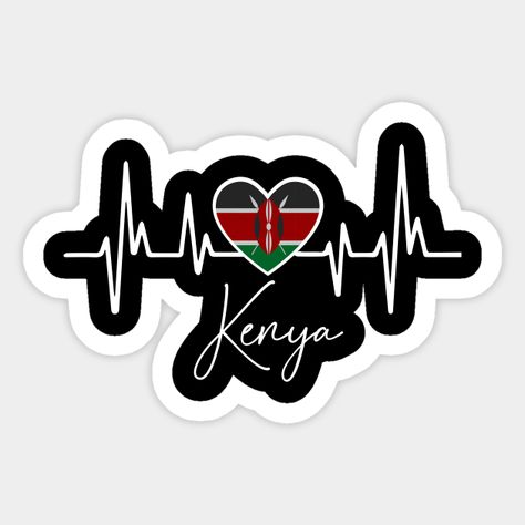 kenya heartbeat , heart Flag Of Kenya - Gift For Kenyan From Kenya , Colorful design fitting for friends who like kenya flag. It can also be given as a birthday or Christmas gift to your best friend, boyfriend, girlfriend or relative who also loves this country. -- Choose from our vast selection of stickers to match with your favorite design to make the perfect customized sticker/decal. Perfect to put on water bottles, laptops, hard hats, and car windows. Everything from favorite TV show sticker South Sudan Flag, African Portraits Art, Kenyan Flag, Sudan Flag, Kenya Flag, Adventure Car, South Sudan, Flag Art, Flag Vector