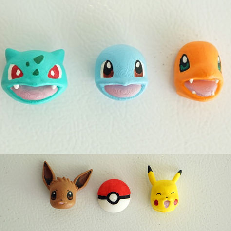 Decorate your space with your favorite Pokemon starter fridge magnet. They come pre-primed, with a strong magnet, and an additional poke ball! Pokemon Air Dry Clay, Pokemon Clay Art, Clay Fridge Magnets, Sunflower Paper Craft, Clay Fridge, Pokemon Starter, Clay Pokemon, Sunflower Paper, Saginaw Michigan