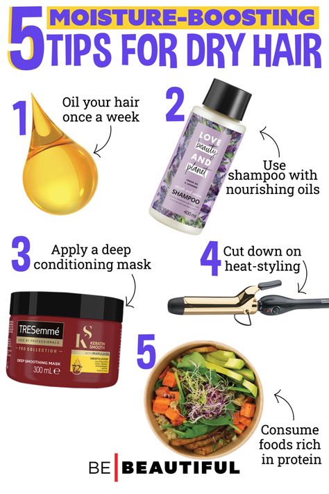 Tips on how to treat dry hair at home How To Treat Dry Hair, Dry Hair Hairstyles, Tips For Dry Hair, Embrace Your Flaws, Hair Oil For Dry Hair, Face Remedies, Curling Tips, Lavender Shampoo, Natural Remedies For Migraines