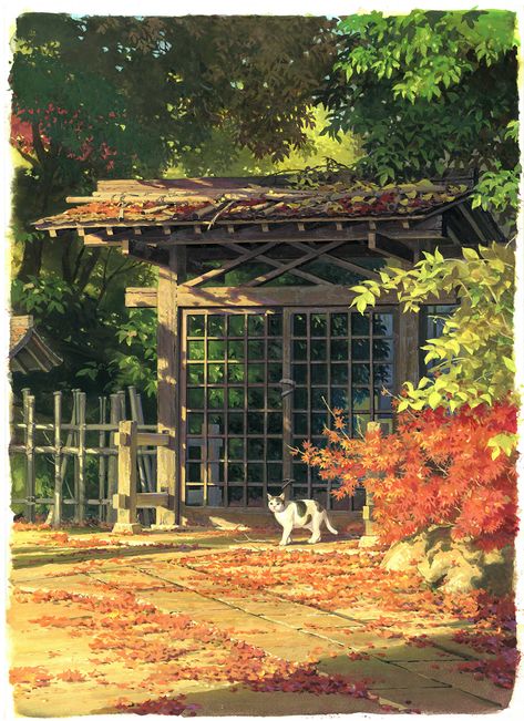 Studio Ghibli Cottagecore, Ghibli Studios Aesthetic, Studio Ghibli Landscape Backgrounds, Aesthetic Studio Ghibli Scenes, Studio Ghibli Garden, Studio Ghibli Paintings, Ghibli Garden, Studio Ghibli Stills, Studio Ghibli Landscape