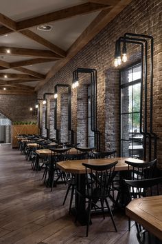 Interior Photography of Buba cafe designed by Soboleva_Storozhuk interior design. Futuristic Architecture Interior, Industrial Restaurant, Bar Interior Design, Coffee Shops Interior, Brick Walls, Bar Interior, Coffee Shop Design, Bar Design Restaurant, Cafe Interior Design