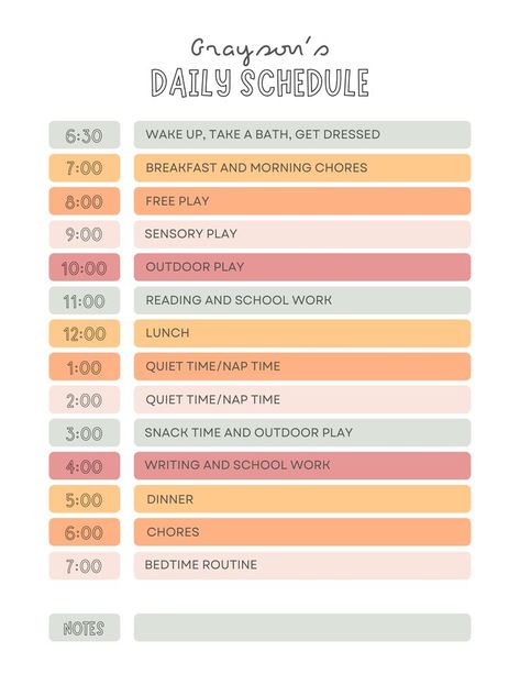 Keep your at-home day organized with your baby, toddler, daycare, or homeschool children with this simple and easy to read Daily Schedule! Fully editable on Canva.com, personalize the schedule and times to fit your family's routines and color preferences! Then print it out and place on the fridge or in your child's bedroom. Baby Schedule Template, Daycare Schedule, Daily Schedule Kids, Toddler Daycare, Family Printables, Daily Schedule Template, Toddler Schedule, Fake Baby, Baby Schedule