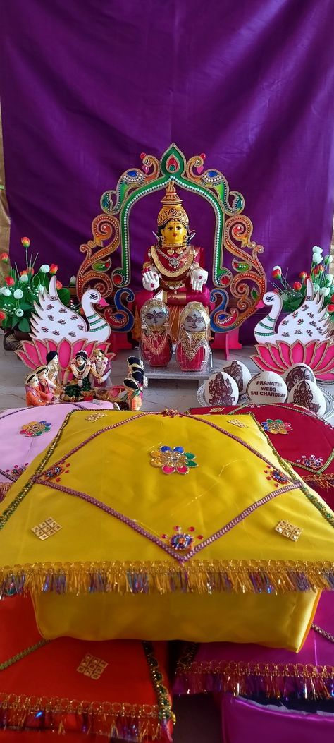 We take order for all kind of Platter decoration and Gowri Pooja setup 9980700855 Gowri Pooja Decoration, Pooja Setup, Platter Decoration, Pooja Decor, Pooja Decoration, Wedding Setup, Decor For Wedding, Plate Decoration, Mirror Work