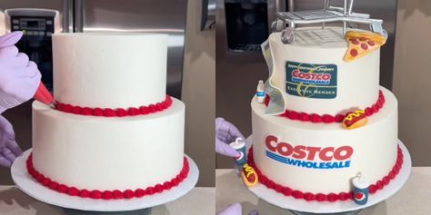 A Viral Costco-Themed Birthday Cake Has Almost 4M Views For The Best Reason Costco Birthday Cakes, Costco Bakery, Costco Cake, Costco Meals, Cookie Cake Birthday, Themed Birthday Cakes, Membership Card, Sheet Cake, Video Player