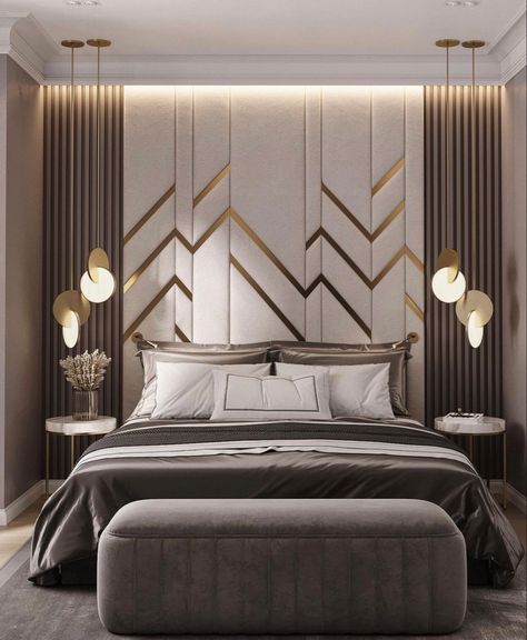 Bedroom Tv Unit Design, Luxury Headboard, Bed Back Design, Bedroom Design Styles, Bed Headboard Design, Luxe Bedroom, Bedroom Interior Design Luxury, Прикроватные Тумбочки, Modern Luxury Bedroom