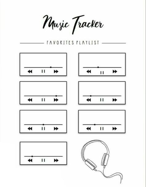 Journaling Music Playlist, Bujo Music Playlist, Playlist Ideas Journal, Bujo Music Tracker, Playlist Design Layout, Playlist Template Aesthetic, Collanote Templates, My Playlist Journal, Music Template Aesthetic