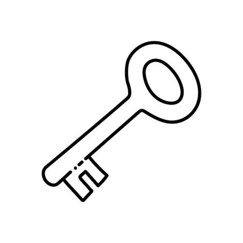 Key icon hand drawn vector illustration | Premium Vector #Freepik #vector #vintage-key #old-key #key #door-key Simple Key Drawing, Old Key Drawing, Key Drawing Simple, Christmas Easy Drawings, Key Graphic Design, Key Doodle, Key Outline, Keys Illustration, Tattoo Key