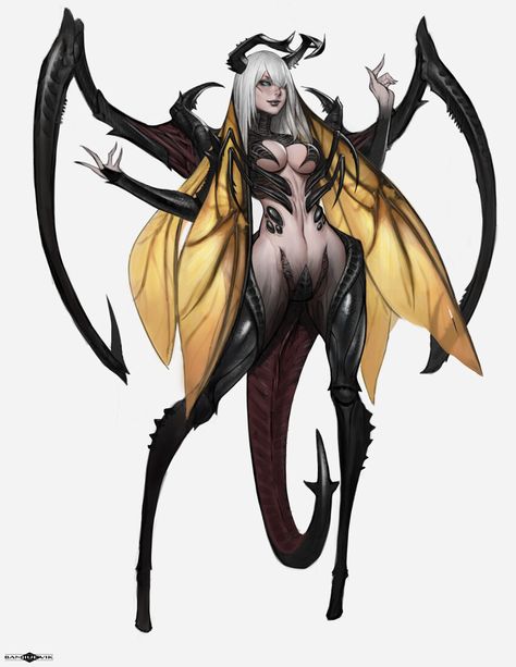 ArtStation - Class Assignment_Beetle Lady Insect Girl, Female Monster, Monster Girl Encyclopedia, Monster Girls, Anime Monsters, Monster Concept Art, Fantasy Monster, Creature Concept Art, Monster Design