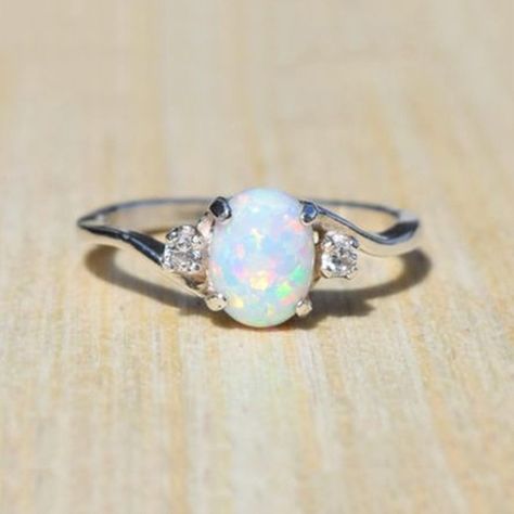 Exquisite Women's 925 Sterling Silver Ring Oval Cut Fire Opal Diamond Jewelry Birthday Proposal Gift Bridal Engagement Party Band Rings Size 5 - 11 Silver Opal Ring, Opal Wedding Rings, Fire Opal Ring, Opal Engagement, Engagement Rings Opal, Ring Oval, Diamond Rings Bands, Opal Ring, Diamond Band